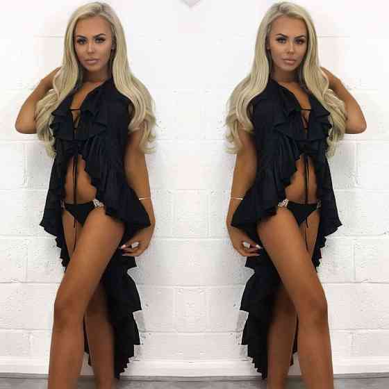 Халат парео из шифона для пляжа черный Киев