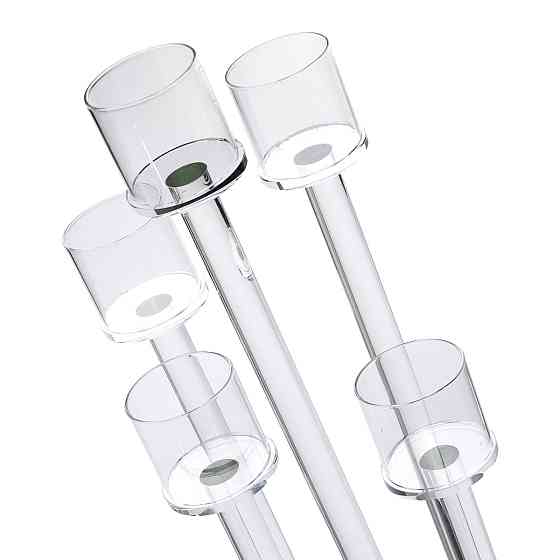 Yiwu Підсвічник скляний на 5 свічок 20×56.5 см підсвічник декоративний прозорий на ніжці HP-4-1 Киев