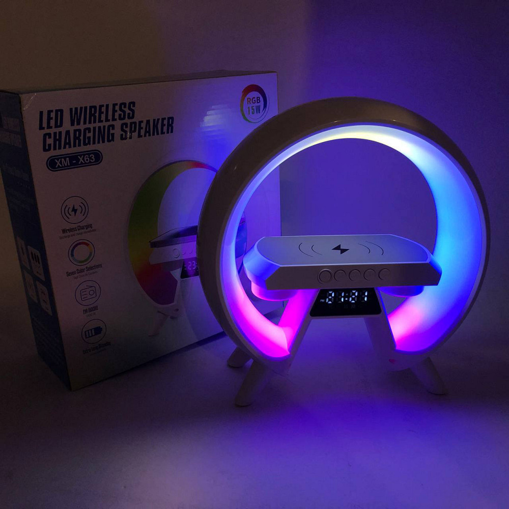 Лампа настольная зарядная G-Lite XM-X63, Беспроводная зарядка с YF-182 интегрированным ночником Киев - изображение 2