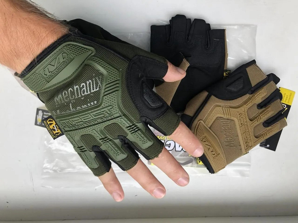Перчатки Механикс безпалые олива Одесса - изображение 1