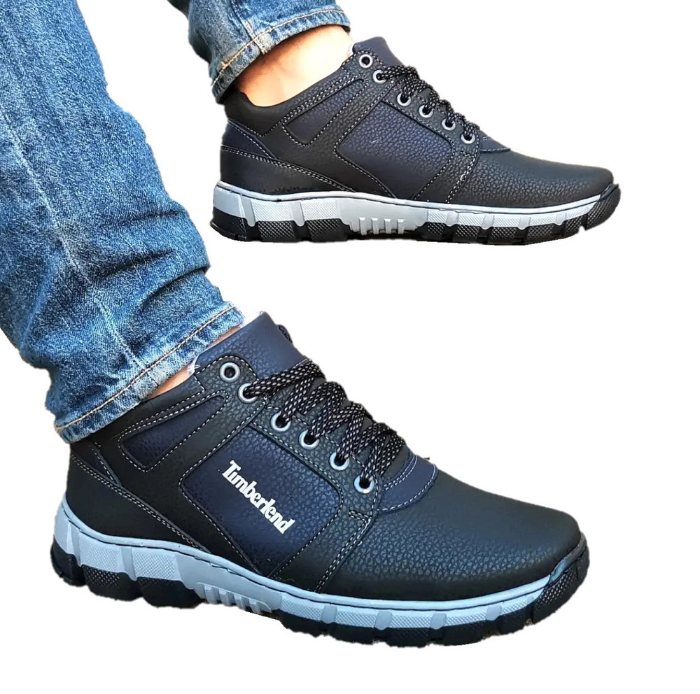 Високі Зимові чоловічі Кросівки на хутрі Чорні з Махом (розміри: 40,41,42,43,45) Відео Огляд Дніпро - фото 1