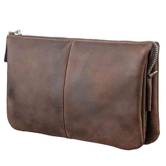 Барсетка чоловіча вінтажна GRANDE PELLE 11145 шкіряна Коричнева Київ