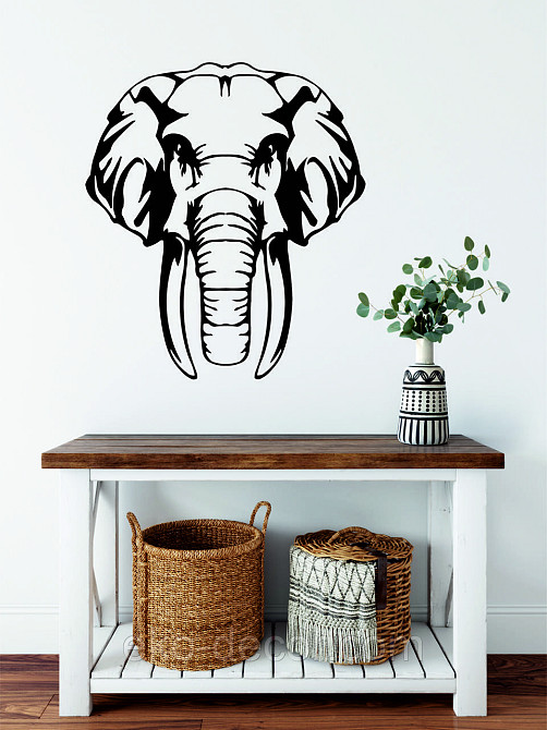 Декоративне настінне Панно  «Слон» , Декор на стіну 70*61 см, Чорний Київ - фото 7