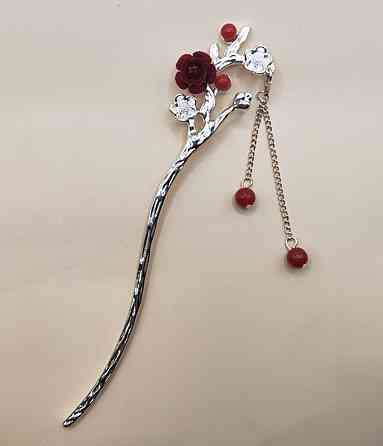 Шпилька-паличка для волосся "Троянда" 170 мм Сміла