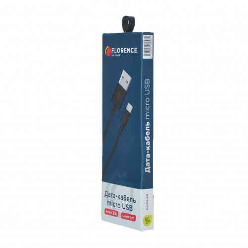 Дата кабель FLORENCE microUSB 1m 2A Black (FL-2110-KM) Полтава