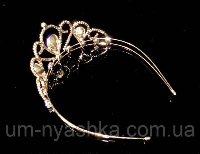 Діадема на обручі Корона з синіми каменями Кривий Ріг - фото 4