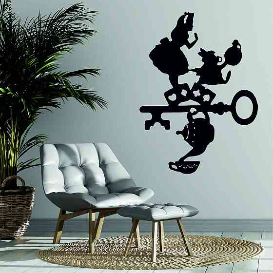 Декоративное настенное Панно «Алиса в стране чудес», Декор на стену 90*65 см, Черный Киев