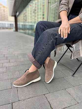 Лоферы женские GREMMY капучино натуральная замша высота от пятки 8 см (207/1) Коломия