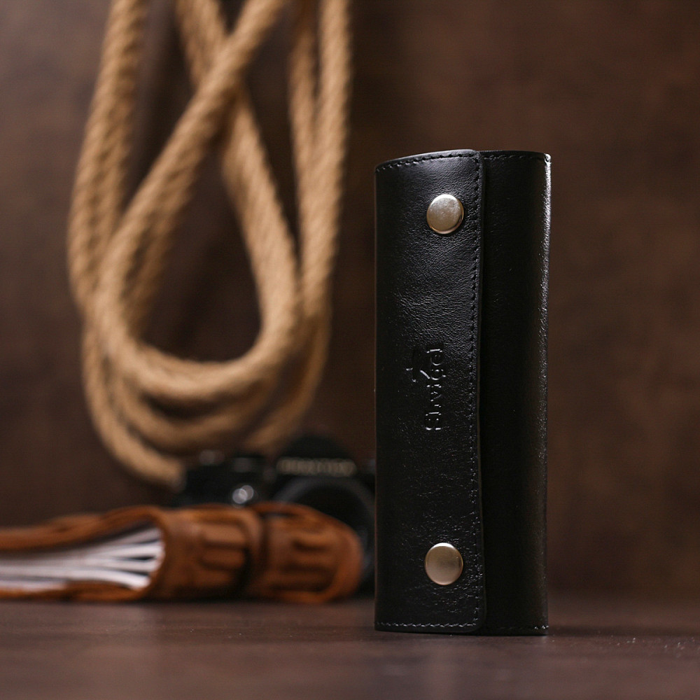 Стильна шкіряна ключниця Чорний (SHVIGEL) Київ - фото 3