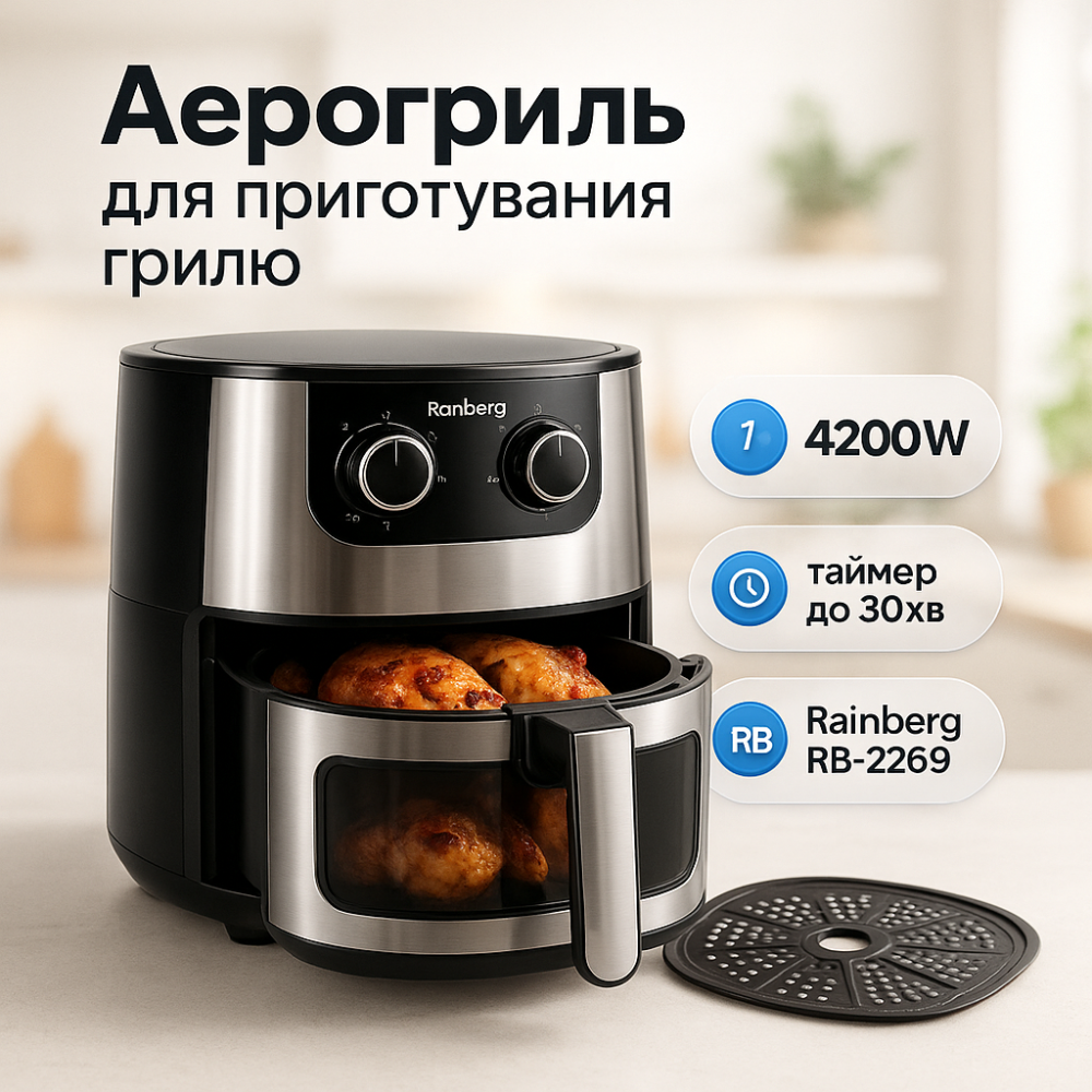 Мультипечь с автоотключением Rainberg, Электрические фритюрницы съемной, Фритюрница для домашних блюд BO-39 Львов - изображение 15