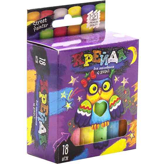 "Крейда для малювання на асфальті" тонка 18 шт Укр MEL-02-04U Вінниця