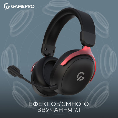 Наушники GamePro Asgard Freya Pro Wireless Black/Red (HSW201BR) Винница - изображение 11