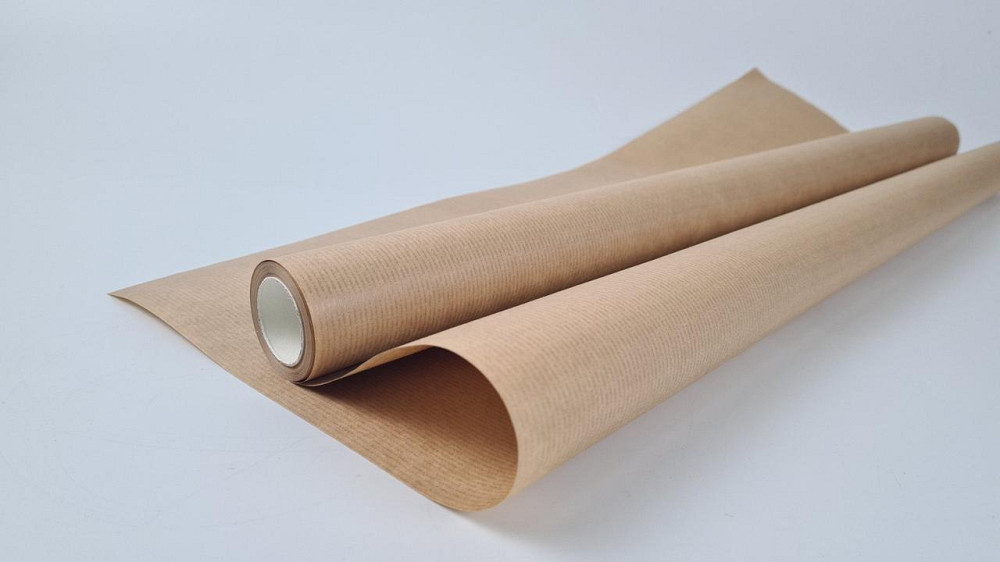 Рулон 8 м бумага подарочная  (50) для цветов (h680) коричневая с мелкой  полоской  №1 (1 шт) Харьков - изображение 1