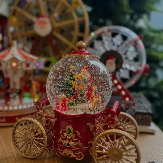 Снежный шар "Карета" с автоподдувом, LED и музыкой (SH2501) Коломия