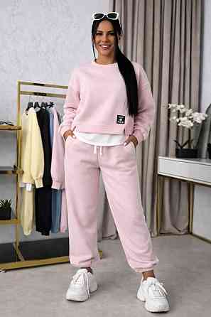 Женский прогулочный костюм двойка: кофта и штаны двунитка Пудровый, 46/48 Одесса