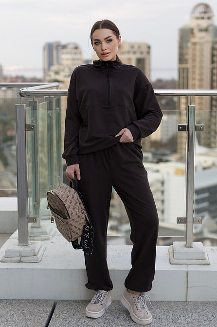 Спортивний костюм жіночий із двонитки "Forever" |  Норма та батал Шоколадний, 50-52 Київ - фото 1
