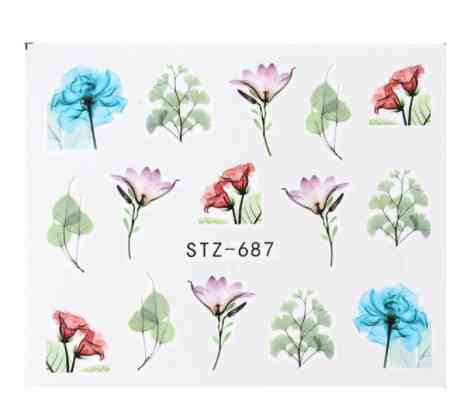 Наклейки на нігті квіточки - розмір стікера 6*5см, інструкція по застосуванню є в описі товару Київ