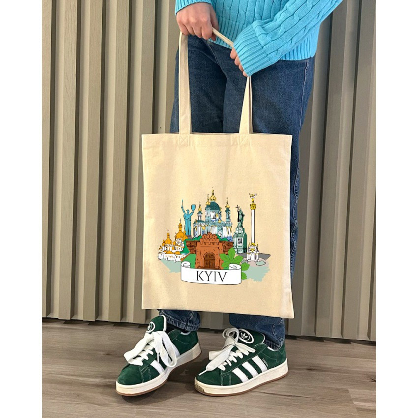 Екошопер BookOpt BK4070 "Київські пейзажі" бежевий Київ - фото 9