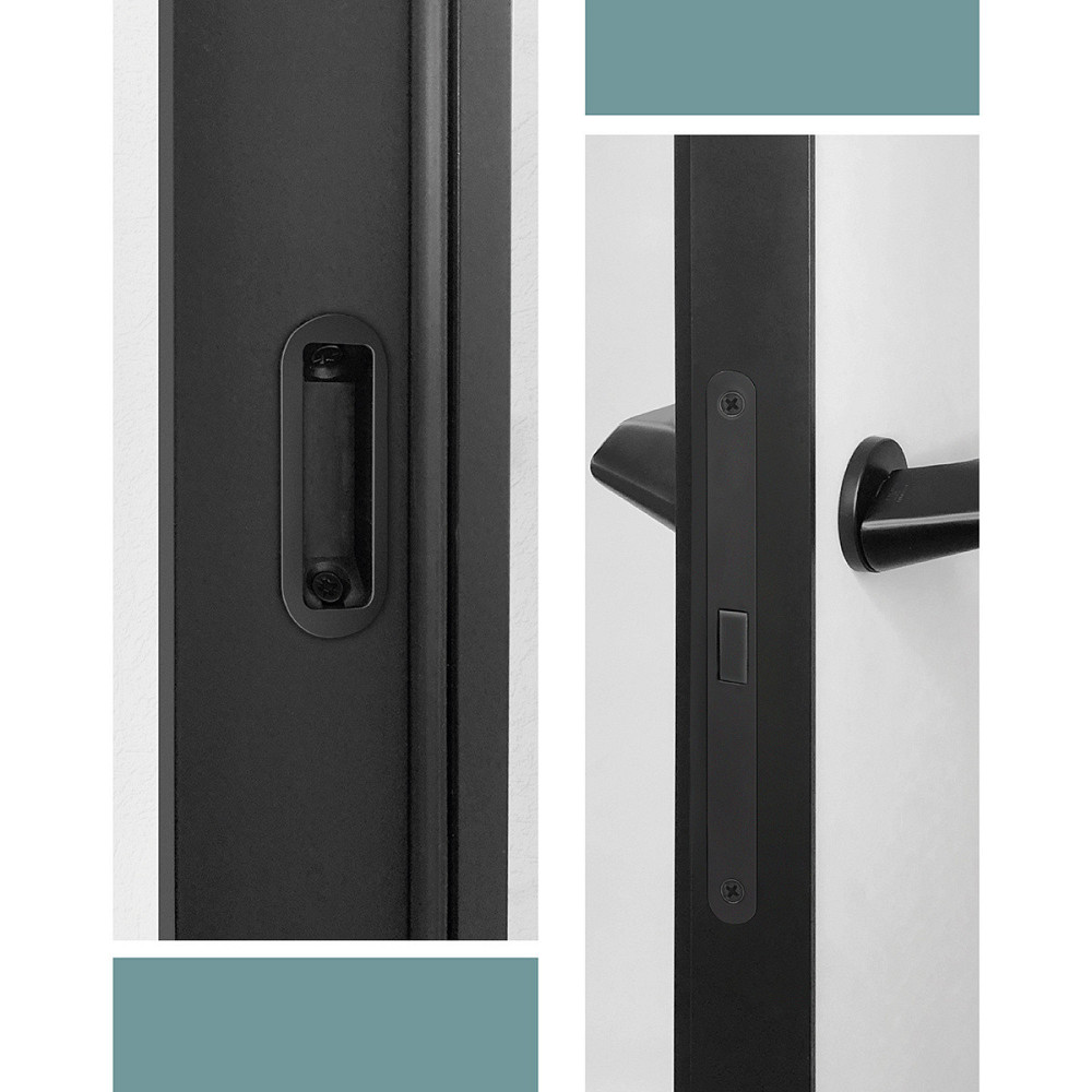 Двері "Прихованого монтажу" під фарбування зовнішнє відкривання (торець AL чорний) Київ - фото 2