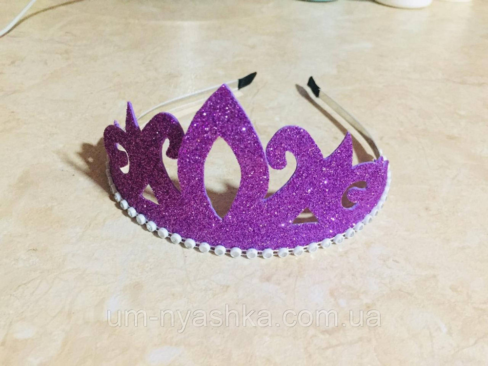 Діадема на обручі Корона з блискітками глітером Кривий Ріг - фото 6