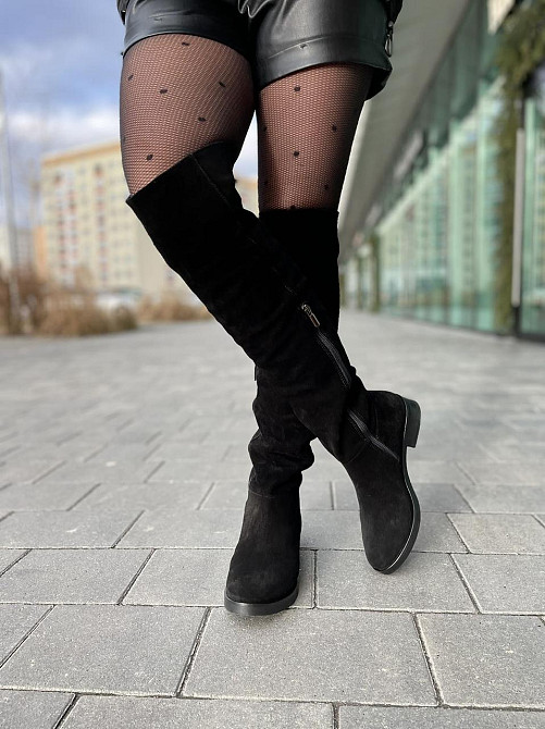 Nivelle Ботфорты женские NIVELLE черные замша натуральная высота 50 см обхват голени 39-41 см ( Коломыя - изображение 9