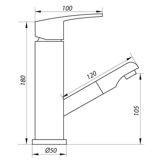 Змішувач для умивальника Zerix з висувною лійкою LR1055-18 (LL1026) Харків