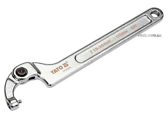 Ключ гаковий з носиком на шар з округленим болтиком в діапаз. M=15-35мм YATO Хр-Ванад., L=170мм [10] Одеса