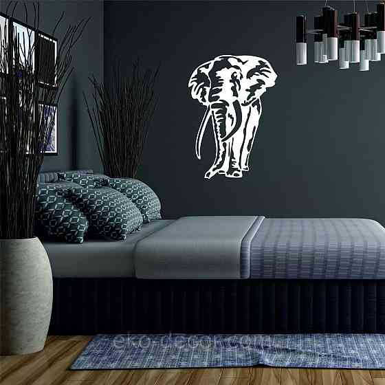 Декоративное настенное Панно «Слон», Декор на стену 50*35 см, Белый Киев