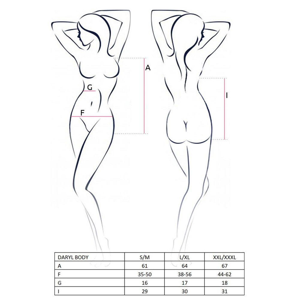 Боди с очень глубоким декольте Passion DARYL BODY L/XL, black Sex Aura Киев - изображение 7