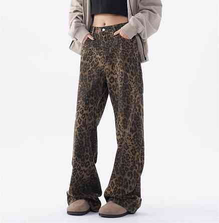 Женские леопардовые широкие джинсы Leo (размер S) Винница