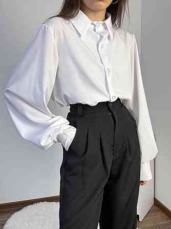 Женская базовая рубашка на пуговицах турецкий плотный софт Одесса