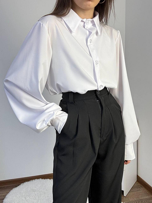 Женская базовая рубашка на пуговицах турецкий плотный софт Одесса - изображение 2