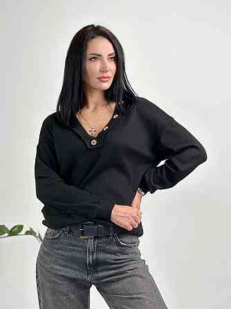 Жіночий пуловер з гудзиками "Pearl" оптом | Норма Чорний, 46-48 Київ