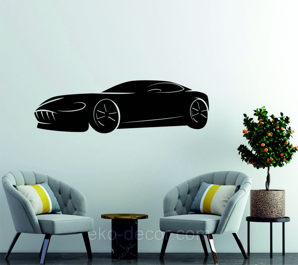 Декоративное настенное Панно «Автомобиль» Декор на стену 90*27 см, Черный Киев - изображение 1