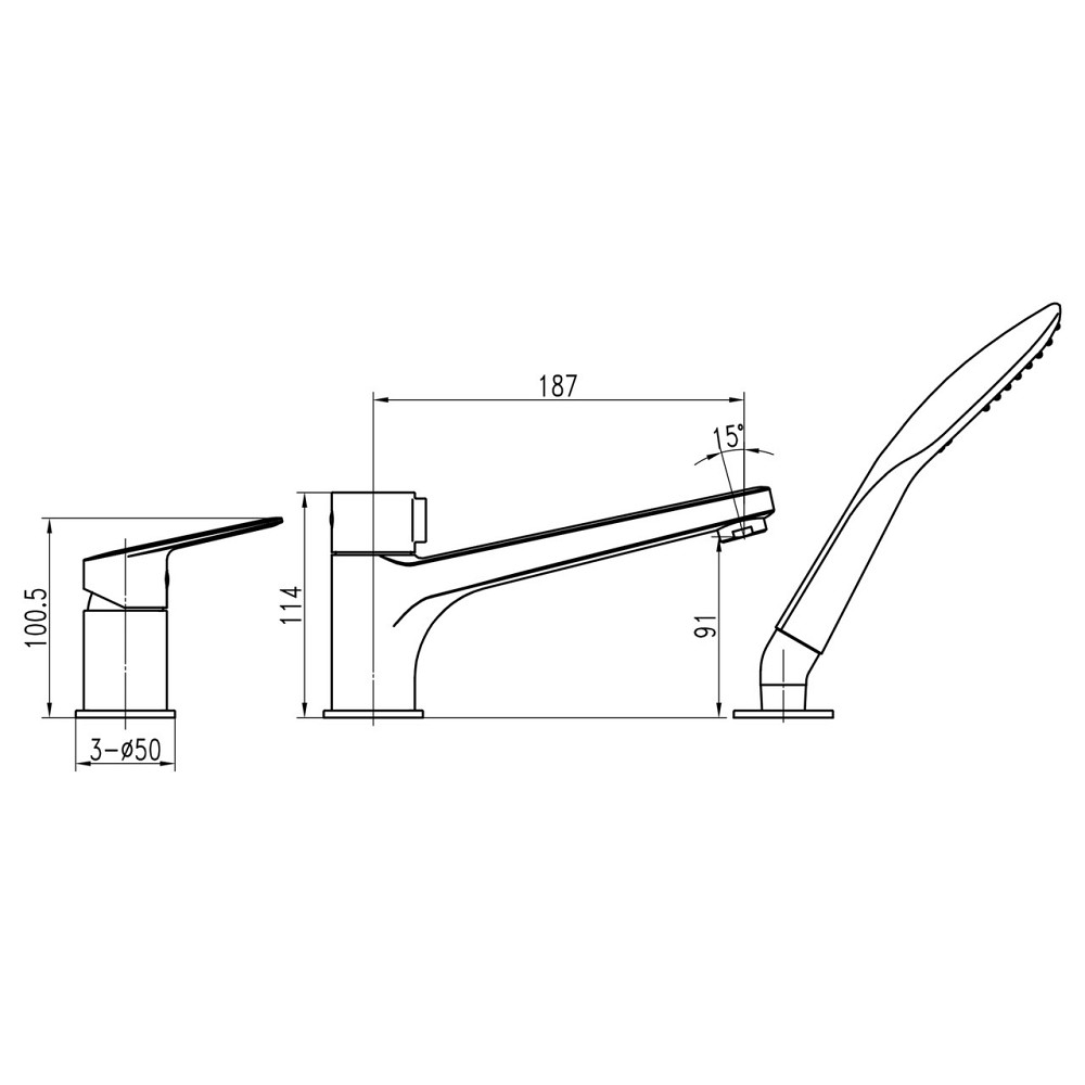 Смеситель для ванны TOPAZ CAPRI TCA-15111-H43-BL (000027412) Киев - изображение 7