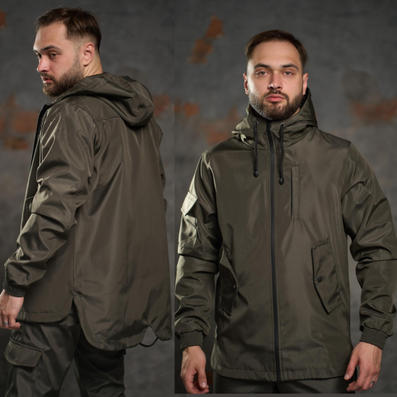 Мужская куртка softshell Easy софтшелл Куртка демисезонная с капюшоном осень весна хаки 3XL Одесса