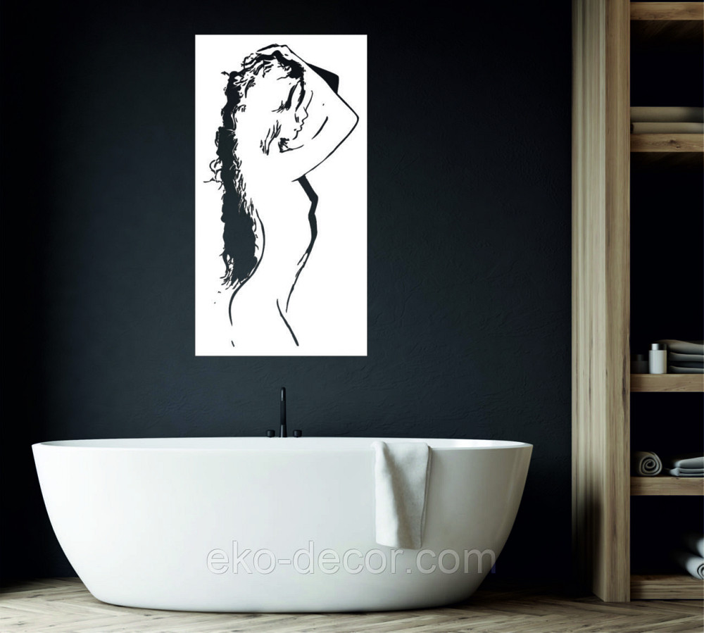 Декоративное настенное Панно «Силуэт женщины», Декор на стену 90*48 см, Белый Киев - изображение 8