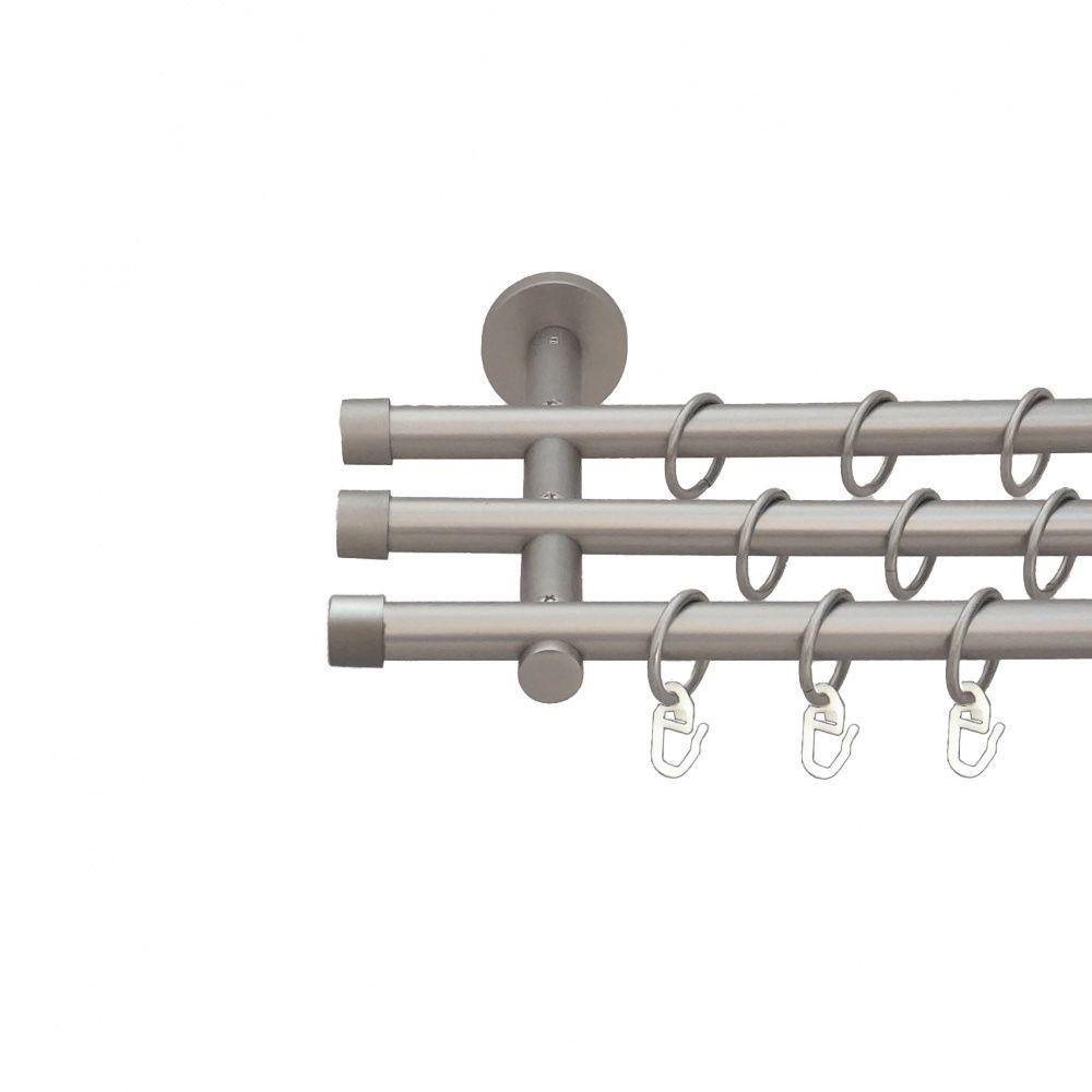 Карниз Orvit Заглушка металевий трирядний циліндр (20 см) гладка труба кільце металеве Сатин 16\16\16 мм 160 Львов - изображение 1