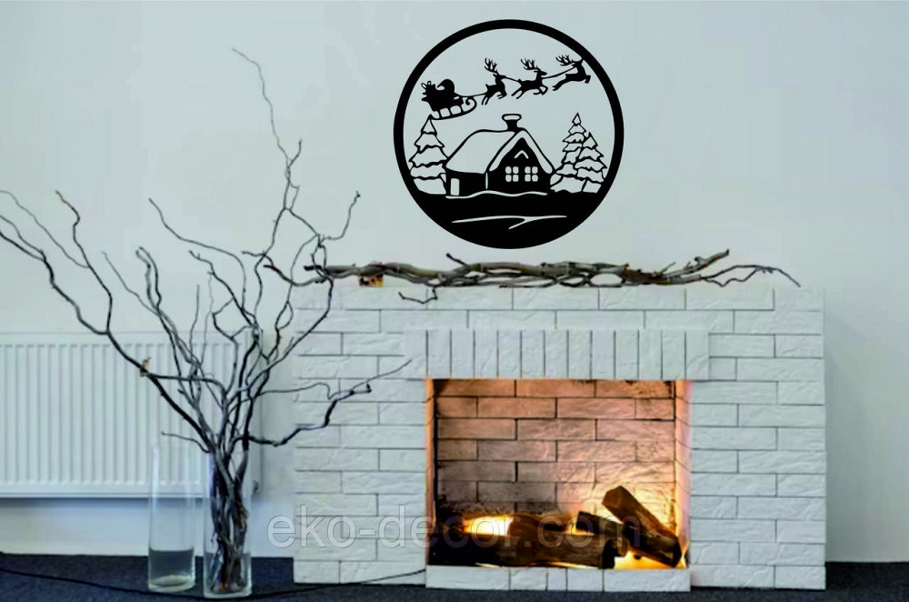 Декоративне настінне Панно «Новий рік», Декор на стіну 90*90 см, Чорний Київ - фото 1