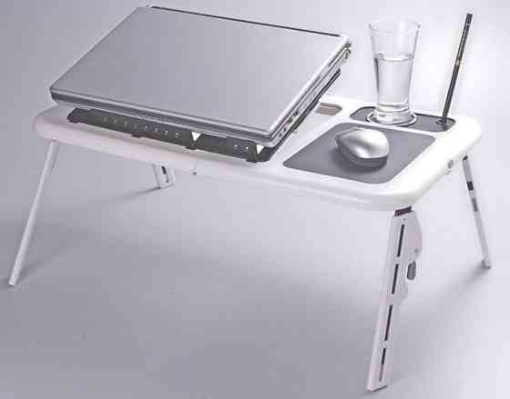 Портативний столик для ноутбука з охолодженням 2 USB кулерами E-Table LD-09 (10) Київ