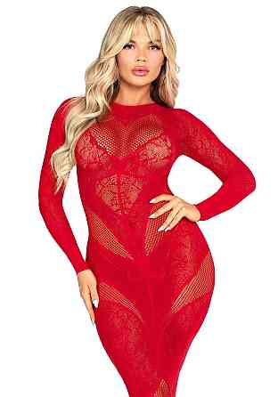 Платье Leg Avenue Lace and Net Bodycon Gown One Size, Red Sex Aura Киев