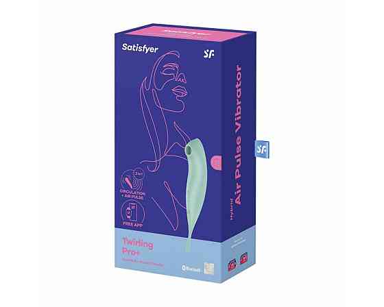 Вибратор с волновой стимуляцией Satisfyer Twirling Pro с приложением, мятный Sex Aura Киев