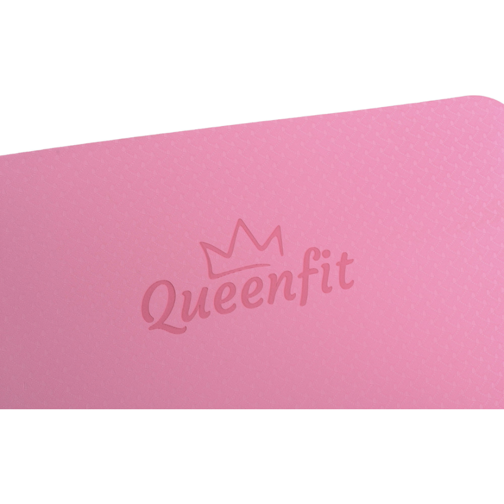 Килимок (мат) для фітнесу та йоги Queenfit Premium TPE 0,5см рожевий Київ - фото 5
