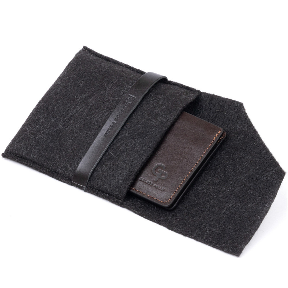 Стильне портмоне в гладкій шкірі Коричневе (GRANDE PELLE) Київ - фото 1