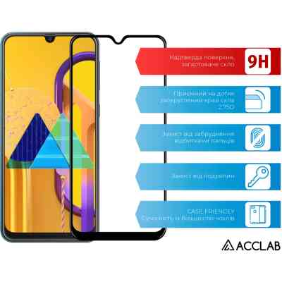 Стекло защитное ACCLAB Full Glue Samsung M30s Black (1283126508646) Винница