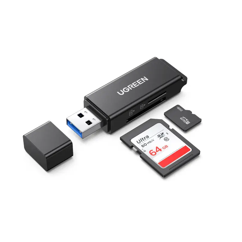 Картрідер UGREEN USB 3.0 для TF та SD карт (Чорний) Київ - фото 3
