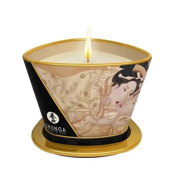 Масажна свічка Shunga Massage Candle – Vanilla Fetish (170 мл) з афродизіаками Львів - фото 1