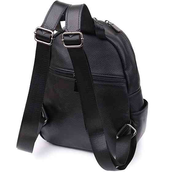 Лаконічний жіночий рюкзак з натуральної шкіри Vintage 23062 Чорний Київ