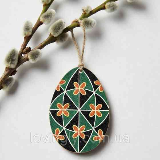 Пасхальный декор крашенка традиционный орнамент фанера 65×45 мм Ирпень