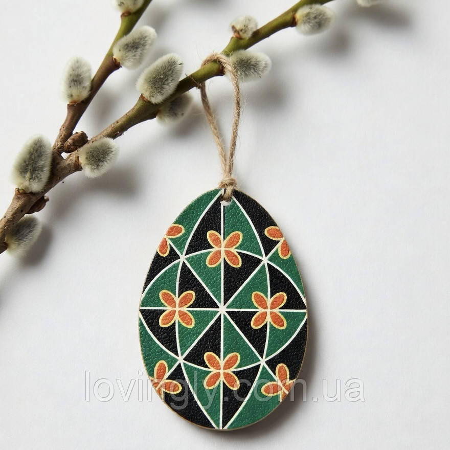 Пасхальный декор крашенка традиционный орнамент фанера 65×45 мм Ирпень - изображение 1